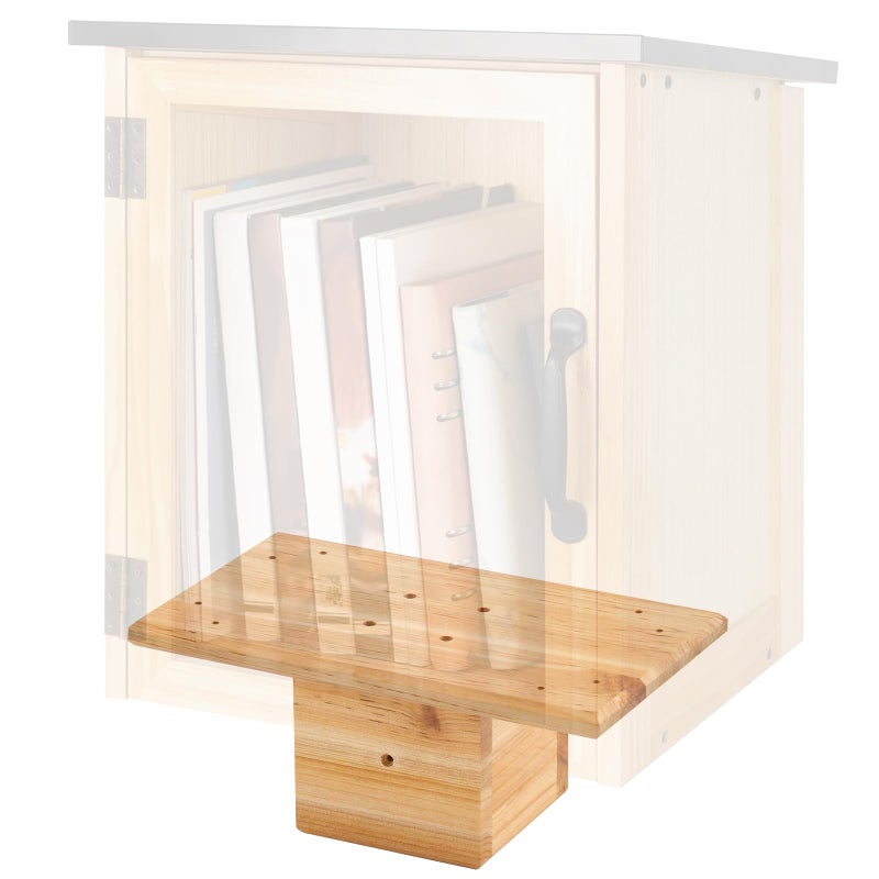 Threehoney Outdoor Little Library Mount 14x8x5.91 Inch Stable Wood Storage Box Bracket Holder Suitable for 4x4 Post with Mounting Accessories for Community Cabinet Lending Library Box(Wood Color) - Image 1